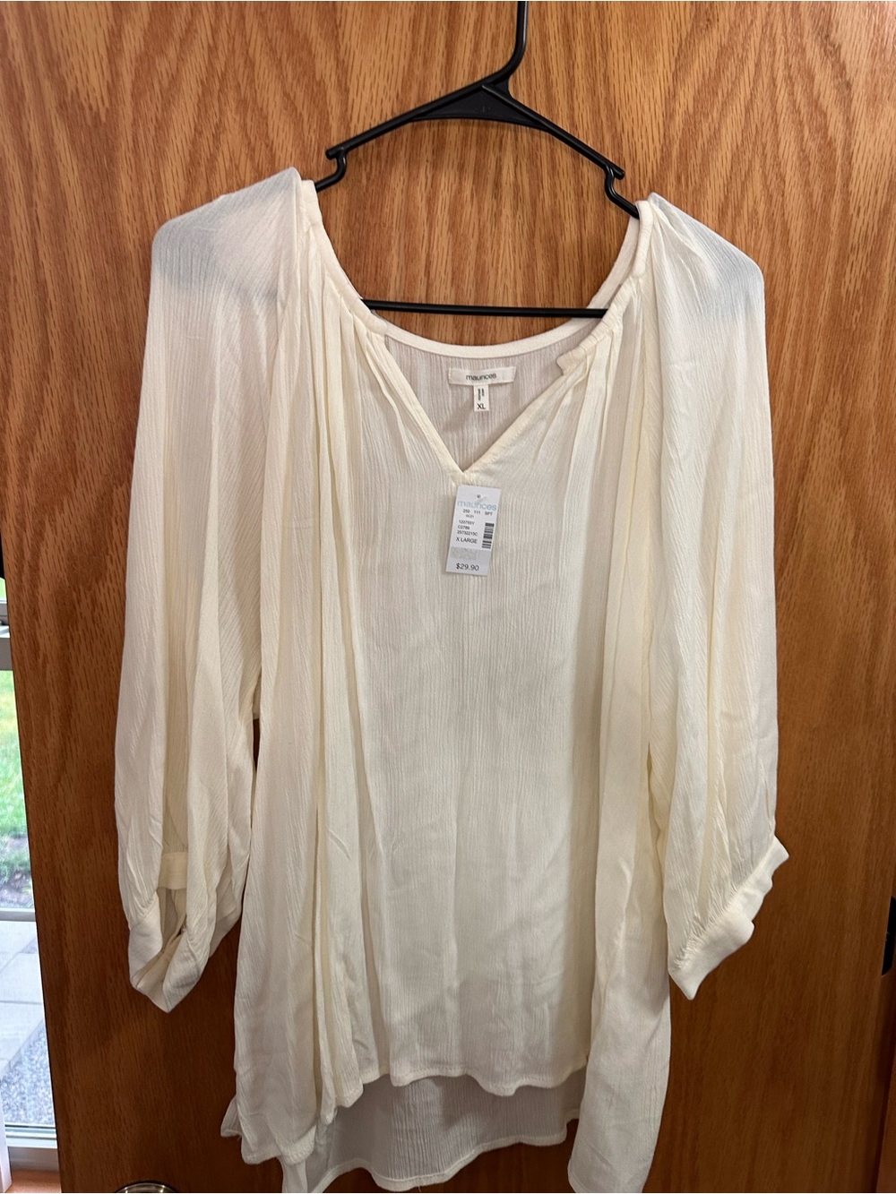 Maurices Cream V-Neck Lightweight Tunic Top